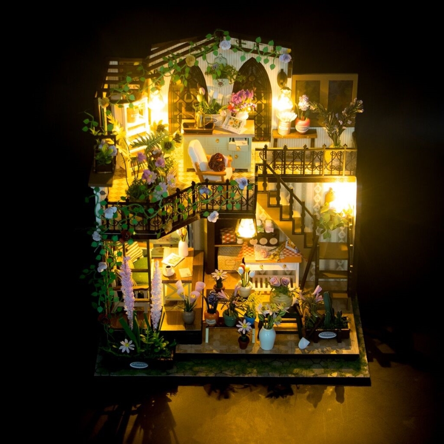 2Kids Toys - Miniatura hiške Darcyin cvetlični dom 2xAAA