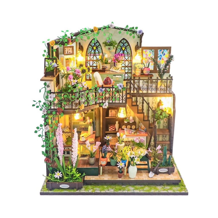 2Kids Toys - Miniatura hiške Darcyin cvetlični dom 2xAAA