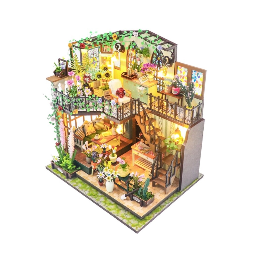 2Kids Toys - Miniatura hiške Darcyin cvetlični dom 2xAAA
