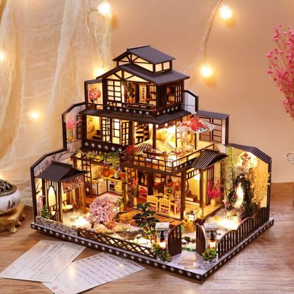 2Kids Igrače - Miniatura hiške Razkošna sakura vila 2xAAA