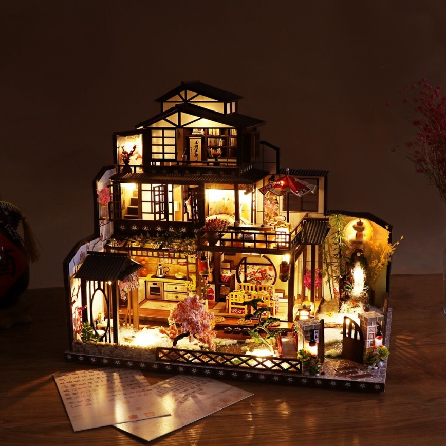 2Kids Igrače - Miniatura hiške Razkošna sakura vila 2xAAA