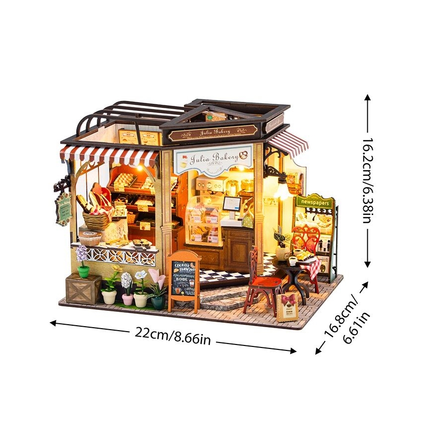 2Kids Igrače - Miniatura hiške Julijina pekarna 2xAAA
