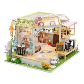 2Kids Toys - Otroška hiša Mačja kavarna z vrtom 2xAAA