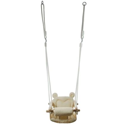 2Kids Toys - Otroška tekstilna gugalnica krem barva/bukev