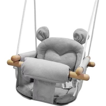 2Kids Toys - Otroška tekstilna gugalnica siva/bukev