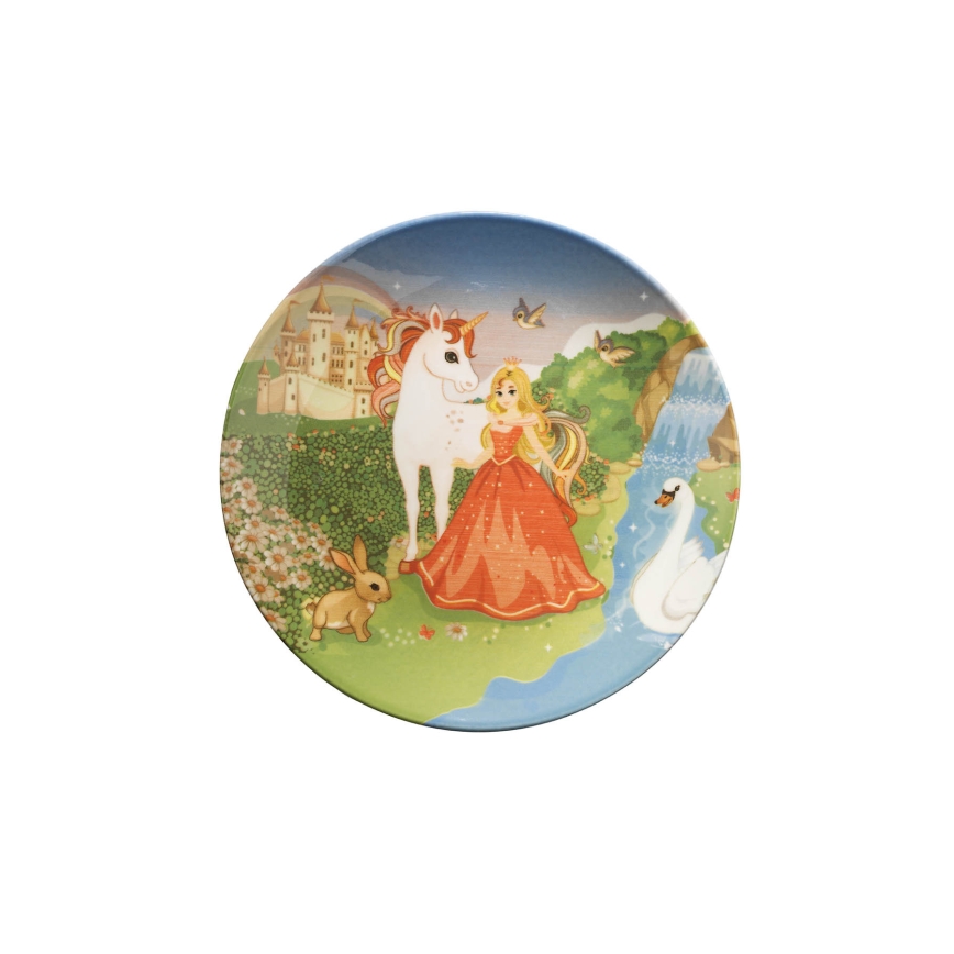 3-delni jedilni set v pisanih barvah, iz fine kamenine