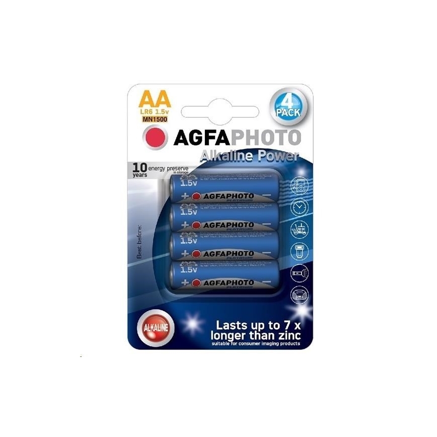 4 kos Alkalna baterija AA 1,5V