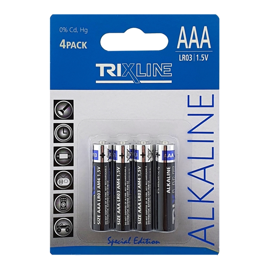 4 kos Alkalna baterija AAA 1,5V