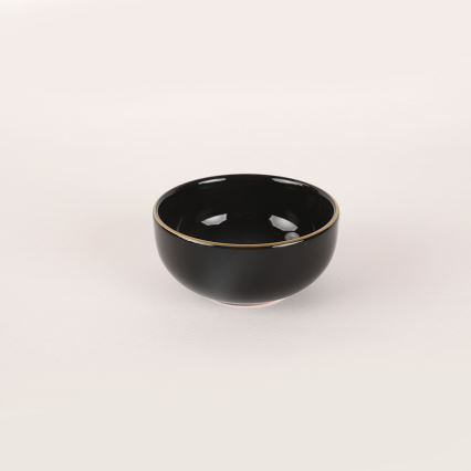 44-delni jedilni servis iz kamenine v črno-zlati kombinaciji