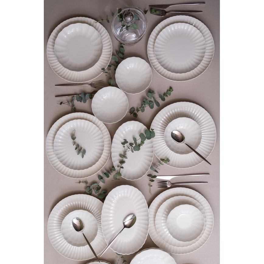 52-delni jedilni servis iz belega porcelana