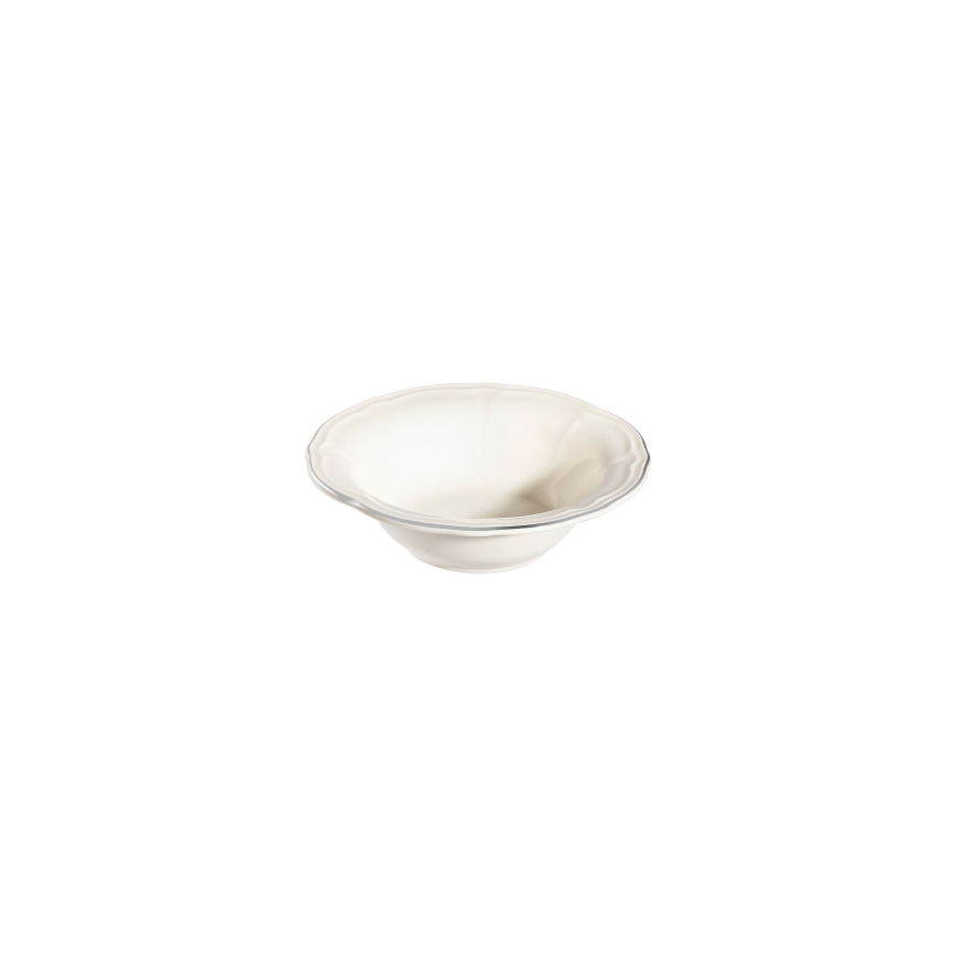 53-delni jedilni komplet, bel/srebrn, porcelan