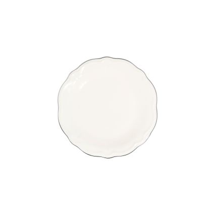53-delni jedilni komplet, bel/srebrn, porcelan