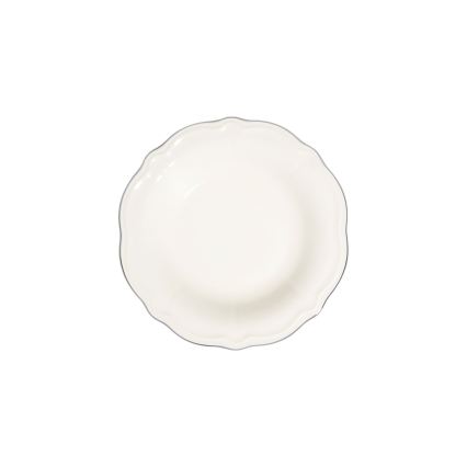 53-delni jedilni komplet, bel/srebrn, porcelan