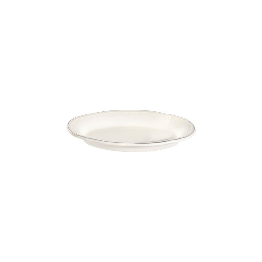53-delni jedilni komplet, bel/srebrn, porcelan