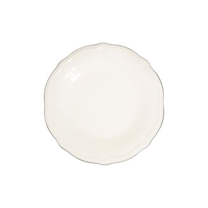 53-delni jedilni komplet, bel/srebrn, porcelan