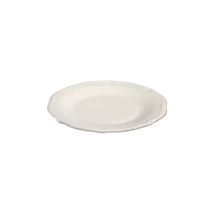 53-delni jedilni komplet, bel/srebrn, porcelan