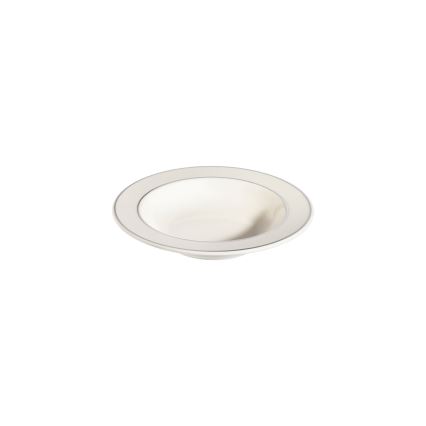 53-delni jedilni komplet, kremne in srebrne barve, iz porcelana