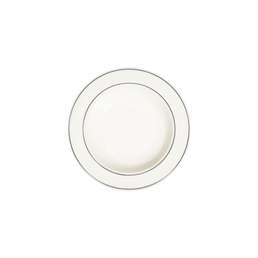 53-delni jedilni komplet, kremne in srebrne barve, iz porcelana