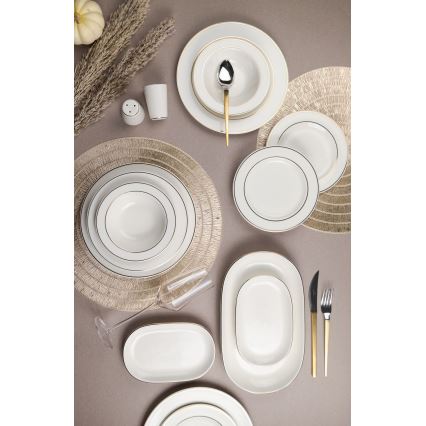 53-delni jedilni servis, bela/zlata, porcelan