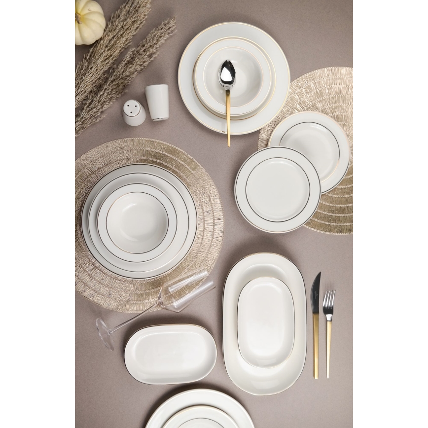 53-delni jedilni servis, bela/zlata, porcelan