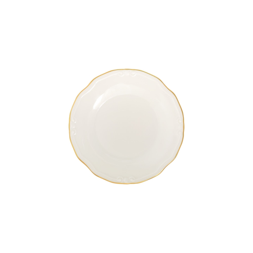 53-delni jedilni set, bela/zlata, porcelan