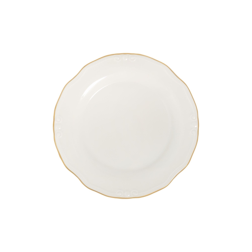 53-delni jedilni set, bela/zlata, porcelan