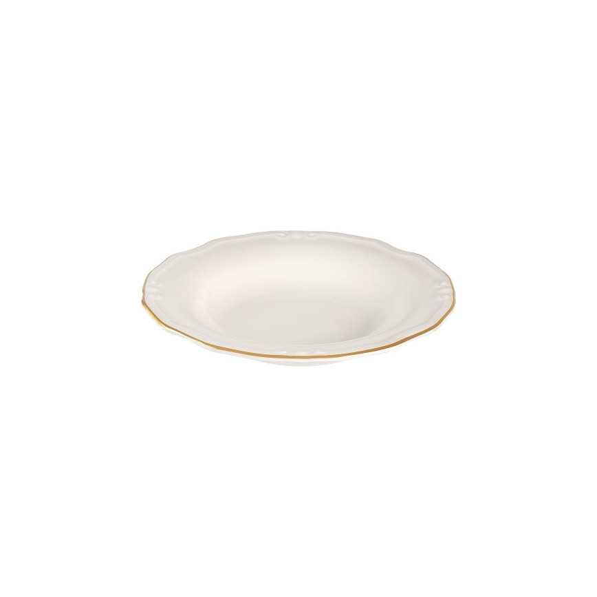 53-delni jedilni set, bela/zlata, porcelan