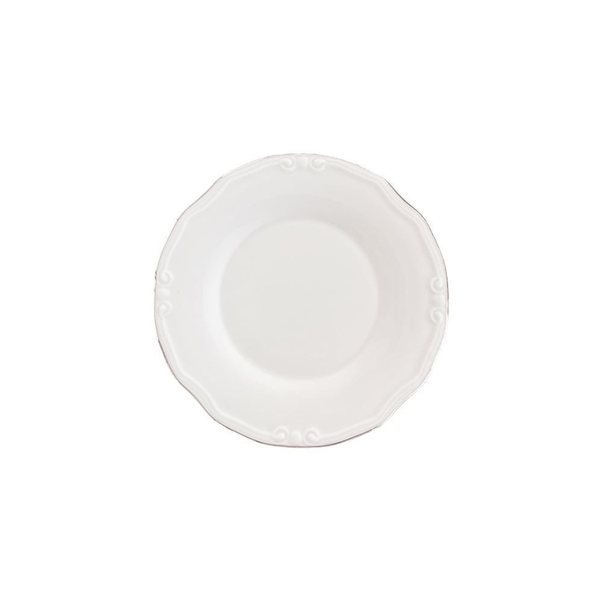 53-delni komplet jedilnega posodja, bel/srebrn, porcelan