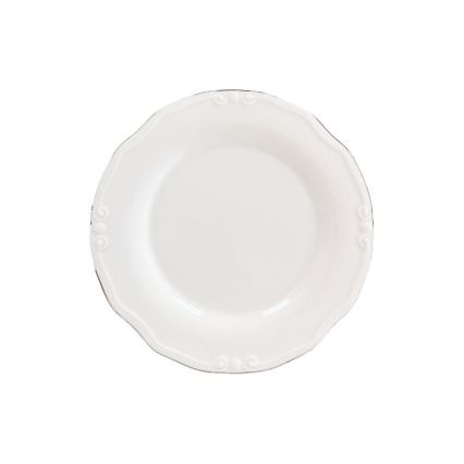 53-delni komplet jedilnega posodja, bel/srebrn, porcelan