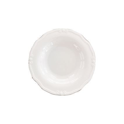 53-delni komplet jedilnega posodja, bel/srebrn, porcelan