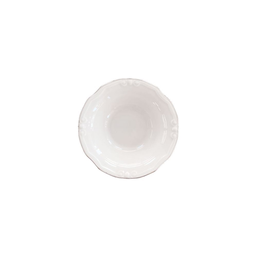 53-delni komplet jedilnega posodja, bel/srebrn, porcelan