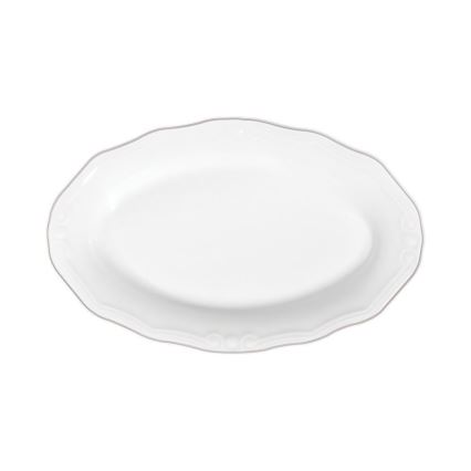 53-delni komplet jedilnega posodja, bel/srebrn, porcelan