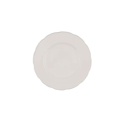 54-delni jedilni servis v beli/srebrni/slonokoščeni barvi, iz porcelana