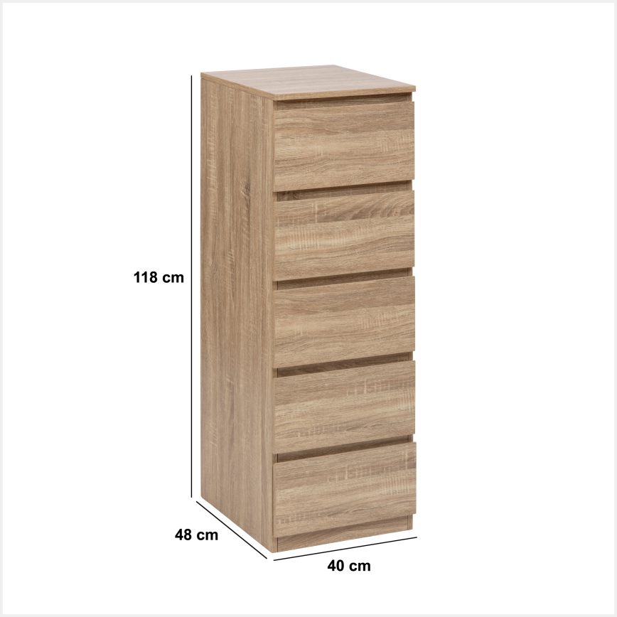 5five - Komoda HEIM 40x118x48 cm rjava