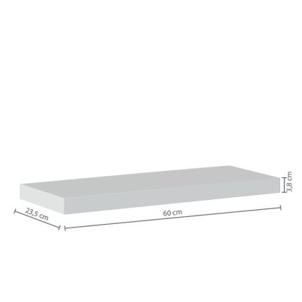 5five - Stenska polica HYLE 60x24 cm bela