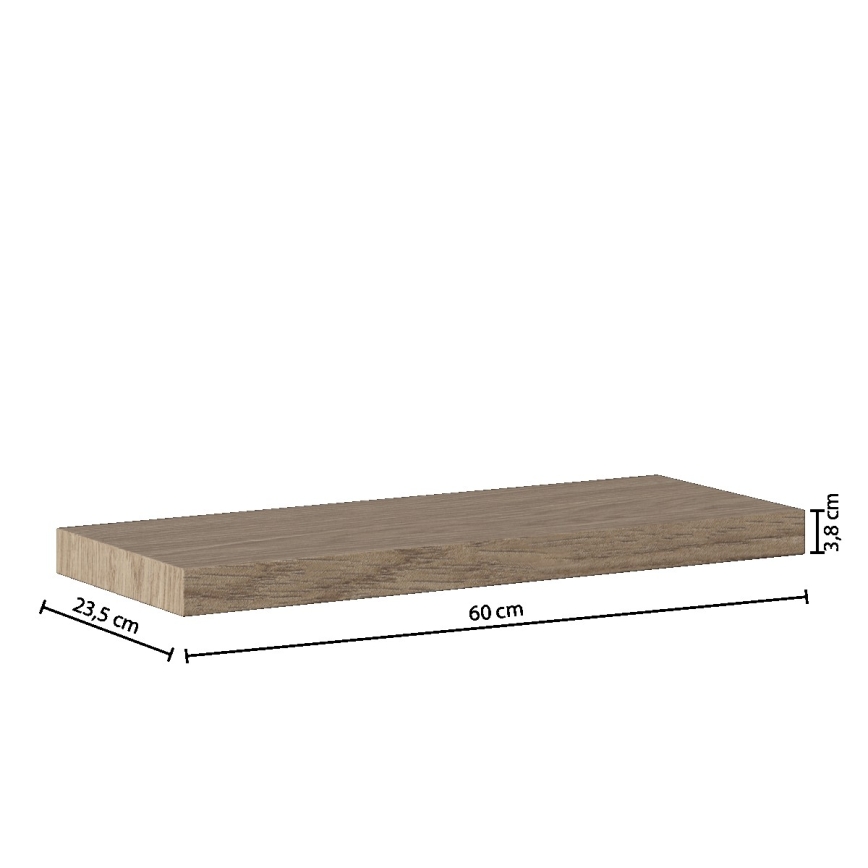 5five - Stenska polica HYLE 60x24 cm hrast
