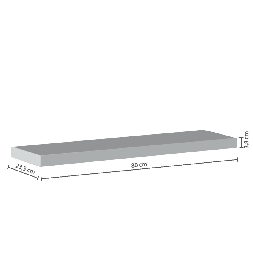 5five - Stenska polica HYLE 80x24 cm bela