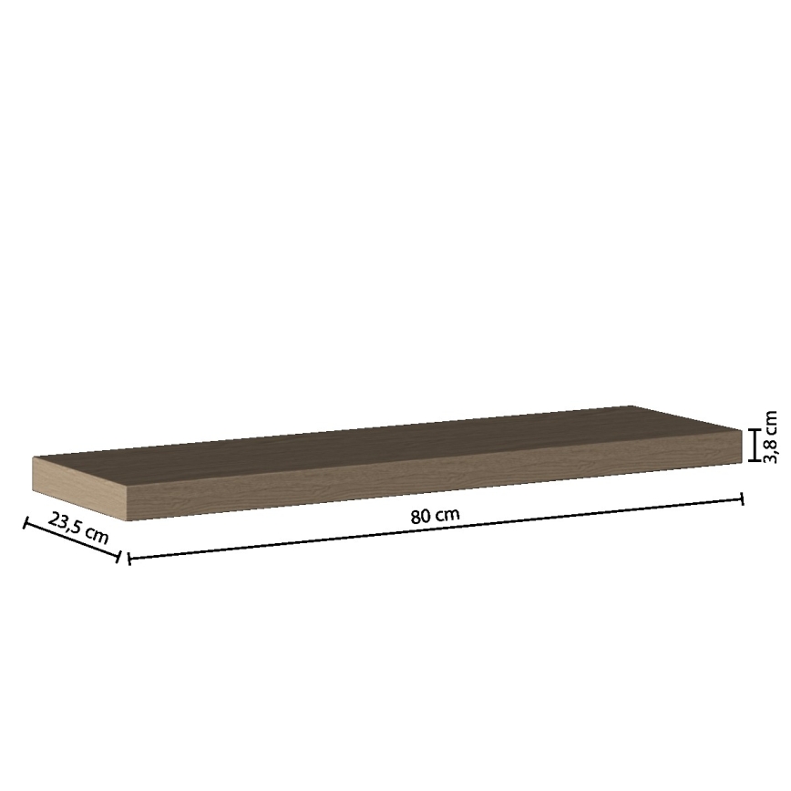 5five - Stenska polica HYLE 80x24 cm hrast
