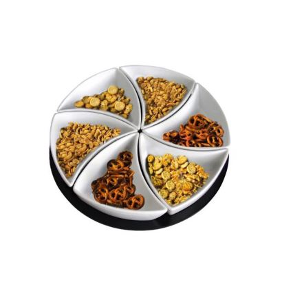 6-delni komplet skled s pladnjem TORO, keramika/les