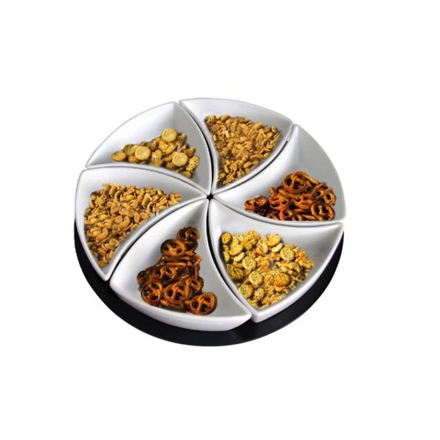 6-delni komplet skled s pladnjem TORO, keramika/les