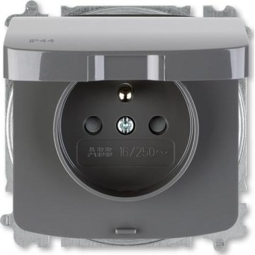 ABB 6619A-A06997 S2 - Vtičnica za domačo uporabo z brezvijačnim priključkom brez okvirja TANGO 250V IP44 siva