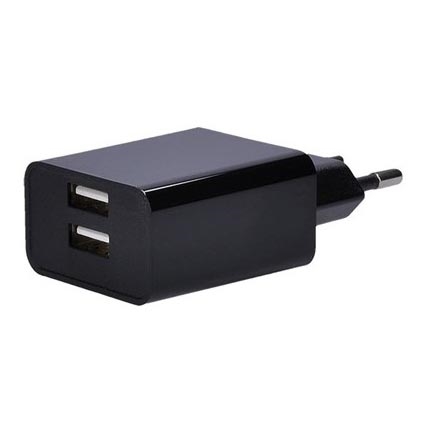 Adapter 2xUSB/3100mA/230V črn