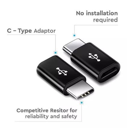 Adapter Micro USB za USB-C črn