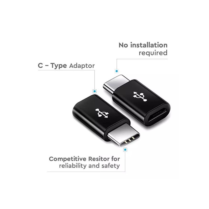 Adapter Micro USB za USB-C črn