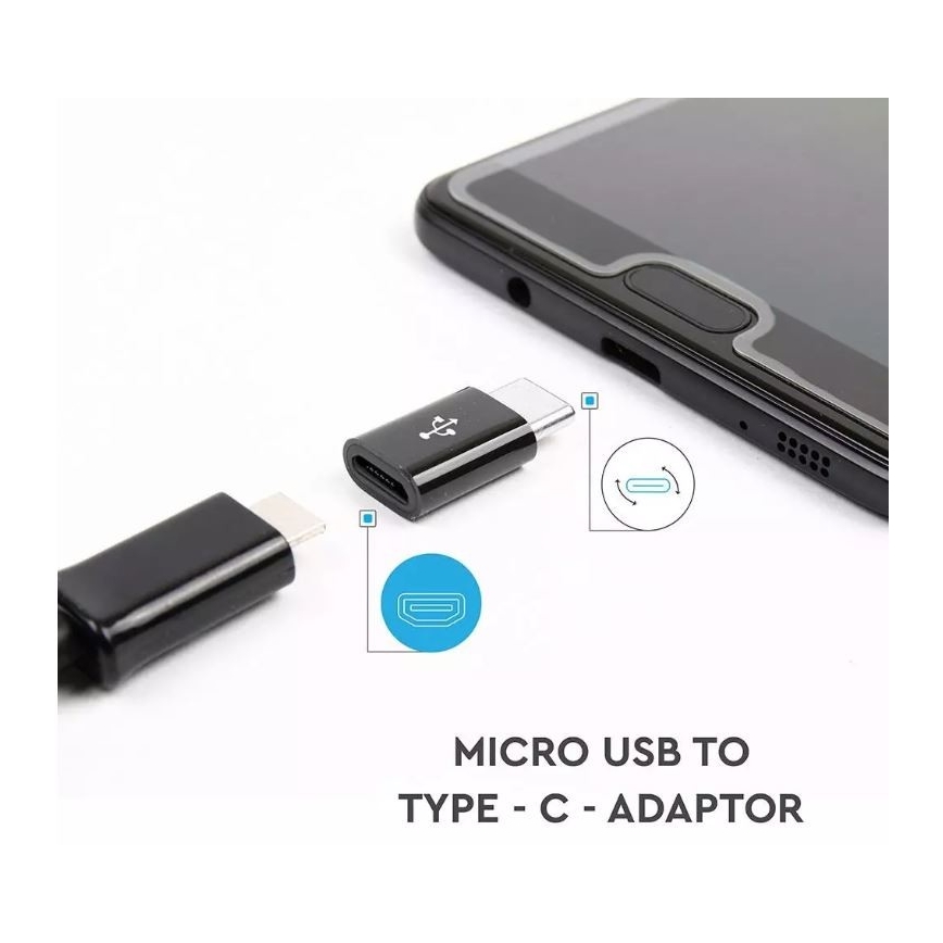 Adapter Micro USB za USB-C črn