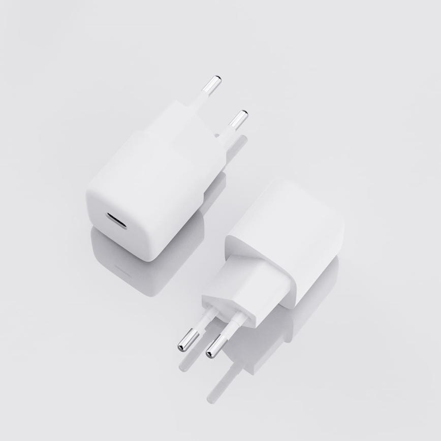 Adapter USB-C Power Delivery 20W/230V bela