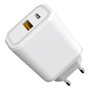 Adapter za hitro polnjenje Power Delivery 30W USB-C + USB-A bela