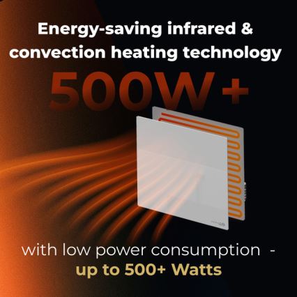 AENO - Pameten električni infrapanel 500W časovnik/termostat Wi-Fi v beli barvi