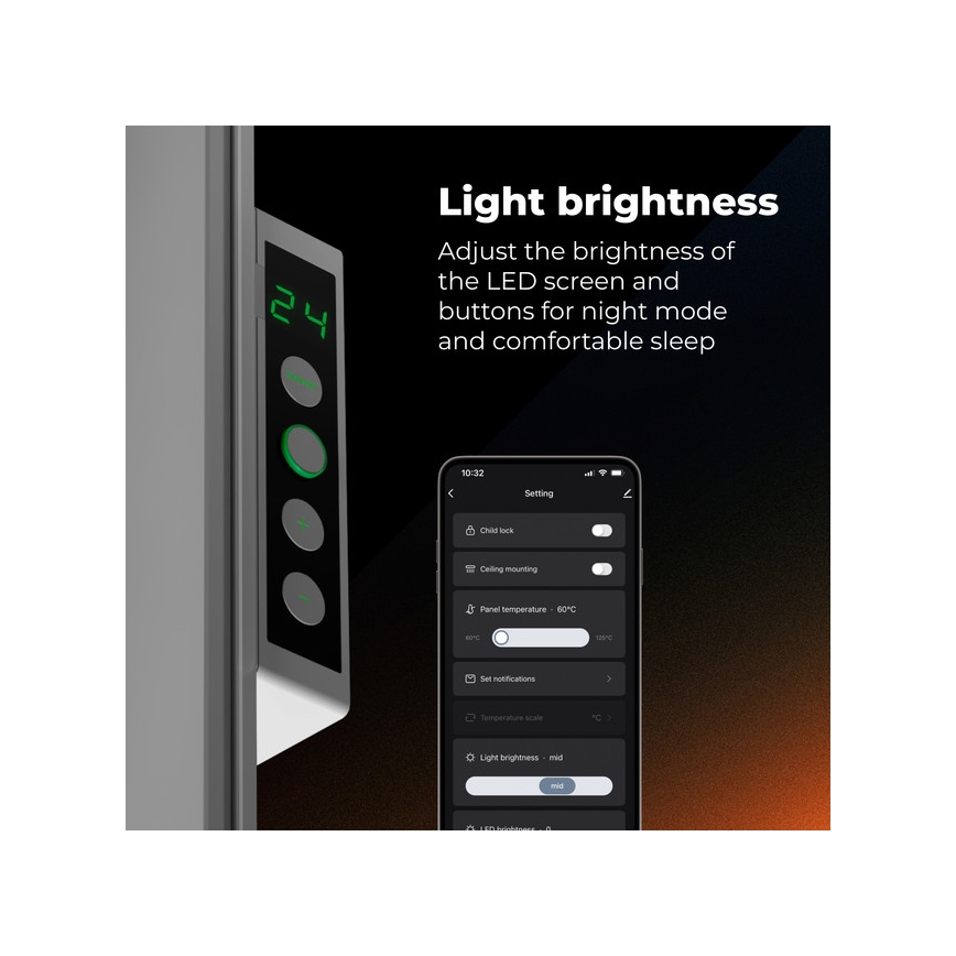 AENO - Pameten električni infrapanel 500W časovnik/termostat Wi-Fi v beli barvi