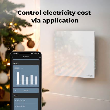 AENO - Pameten električni infrapanel 500W časovnik/termostat Wi-Fi v beli barvi